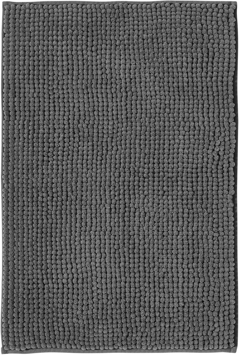 SnelShoppen - Decomira Badmat Anti-Slip Soft Chenille - 50x80cm - Donkergrijs - Super Absorberend en Machinewasbaar - Ideaal voor Badkamer, Douche, Wc