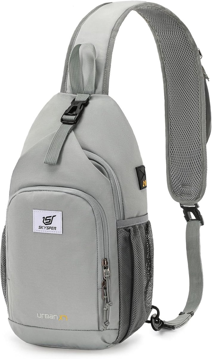SnelShoppen - RFID Beschermende Slingbag Crossbody Rugzak voor Dames en Heren - Sage Green, 6x4x10 Inch, Ideaal voor Reizen, Wandelen en Daggebruik