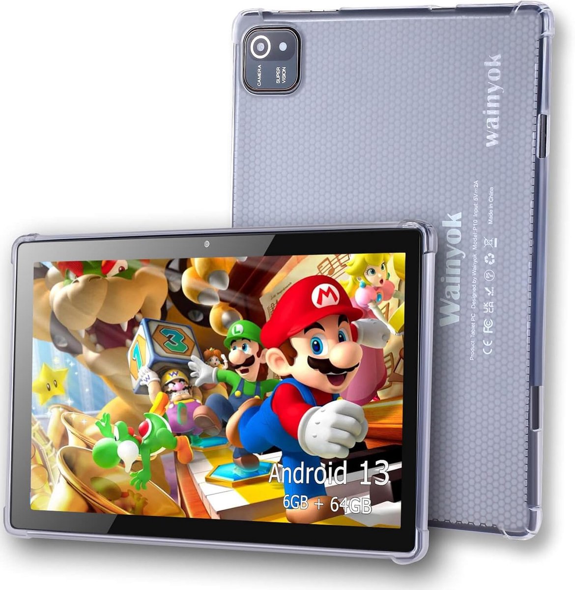 SnelShoppen - 10.1 Inch Android Tablet voor Kinderen - 6GB RAM, 64GB Intern Geheugen, 1TB Uitbreidbaar, 2.0GHz Octa-Core, Dual Camera's, HD IPS Scherm