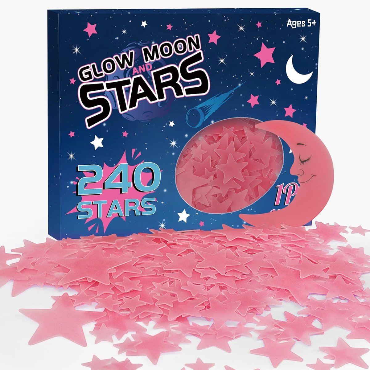 SnelShoppen - 241pcs Glow in The Dark Sterren - 3D Plaksterren voor Plafond en Muurdecoratie - Kindvriendelijk Decor voor Jongens en Meisjes - Perfect