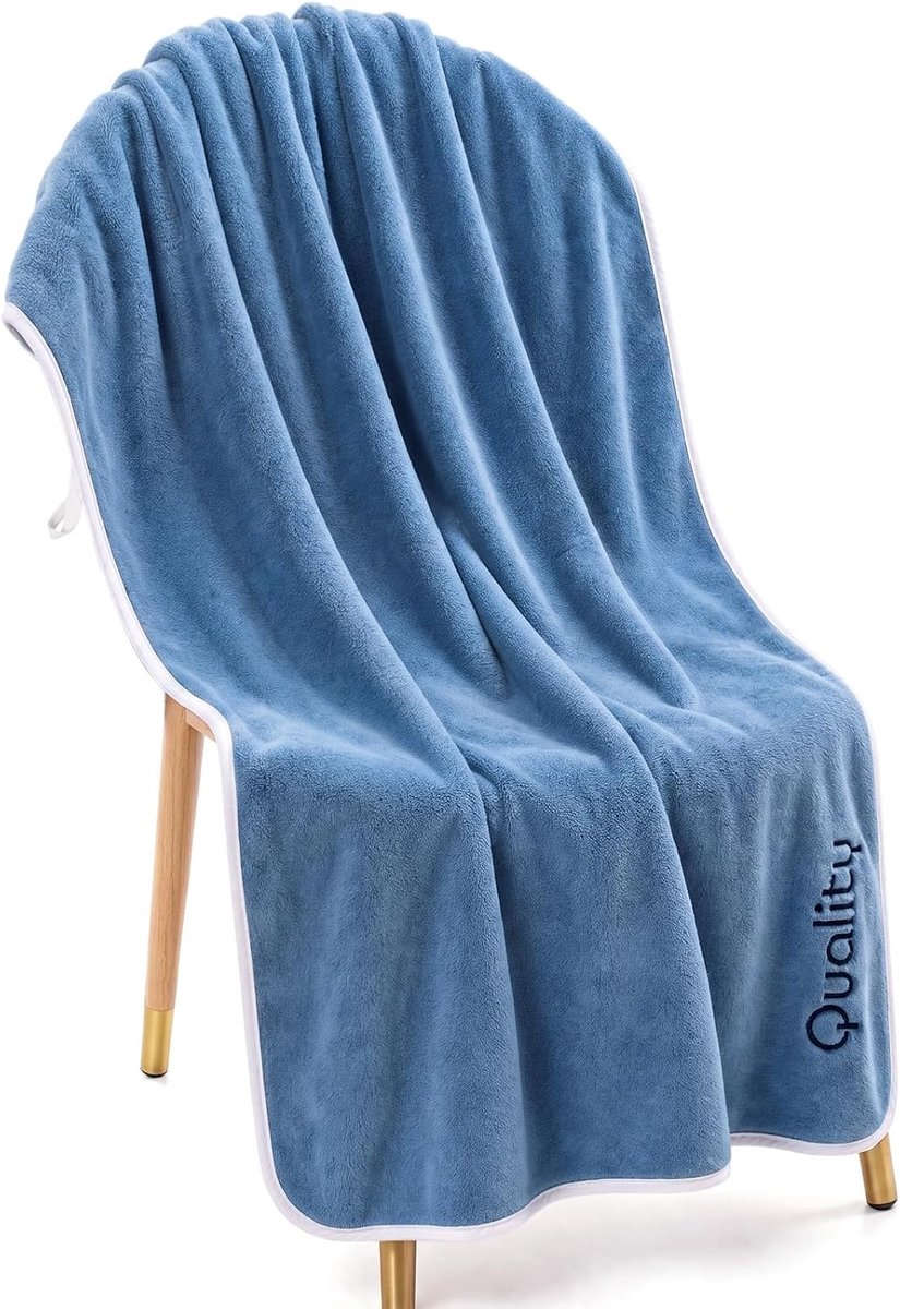 SnelShoppen - Grote Badhanddoek 70 x 140 cm, Super Zacht Coral Fleece, Sneldrogend en Hoogwaardig Absorberend, Luxe Badhanddoeken voor Thuis en Op Rei
