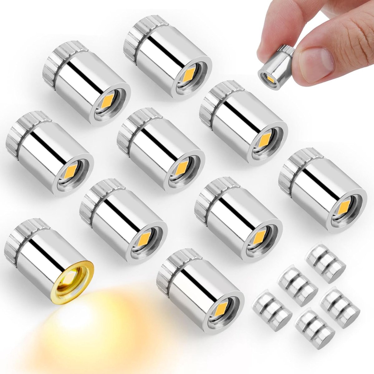 SnelShoppen - 10Pcs Mini LED Lampjes - Batterij Aangedreven Mini Spotlights voor Feestdecoratie, Papieren Lantaarns, Knutselprojecten en Poppenhuis Ac