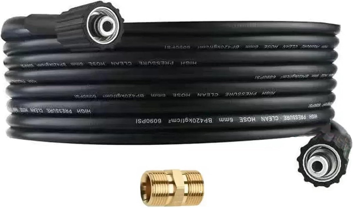 SnelShoppen - Hoge Druk Slang 8m M22 x 14mm, Vervangingsslang voor Hogedrukreiniger tot 240 Bar, Ideaal voor Auto's, Tuinmeubels, Terrassen en Gevels