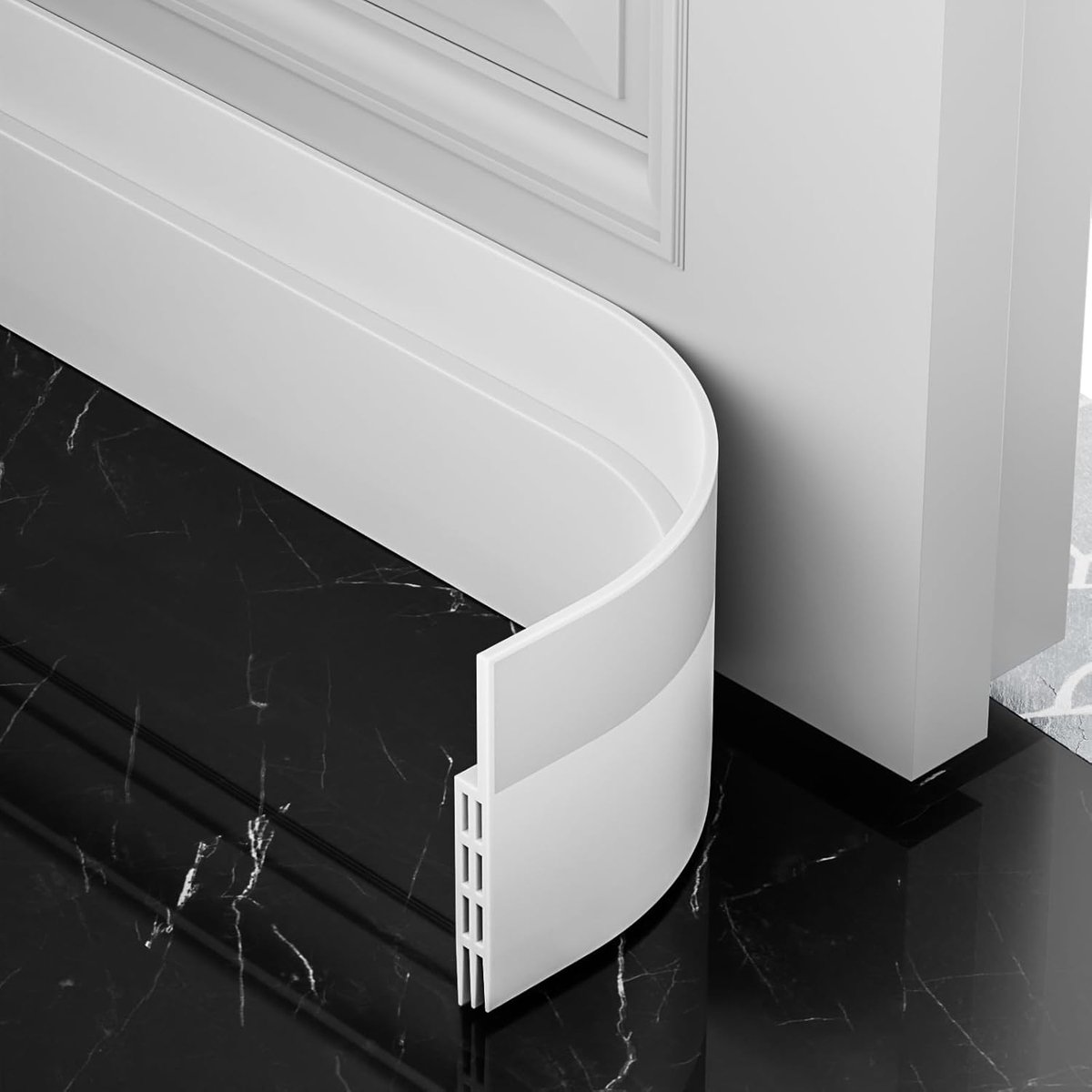 SnelShoppen - Draught Excluder voor Deuren - Energie Besparende Zelfklevende Deurdichting - Geluidisolatie, Windbescherming, Stofafsluiting - 3 m Wit