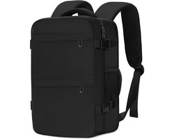 SnelShoppen - Rugzak 40x20x25 cm, Reisrugzak Handbagage 20L, Lichte PC-Rugzak voor Dames en Heren, Zwart, Ideaal voor School, Werk, Trekking