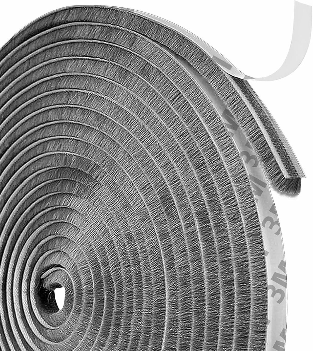 SnelShoppen - 14 m Zelfklevende Borstelafdichting Deurafdichting 9 mm x 5 mm PVC Tochtstopper voor Deuren, Rolluikkast en Geluiddemping