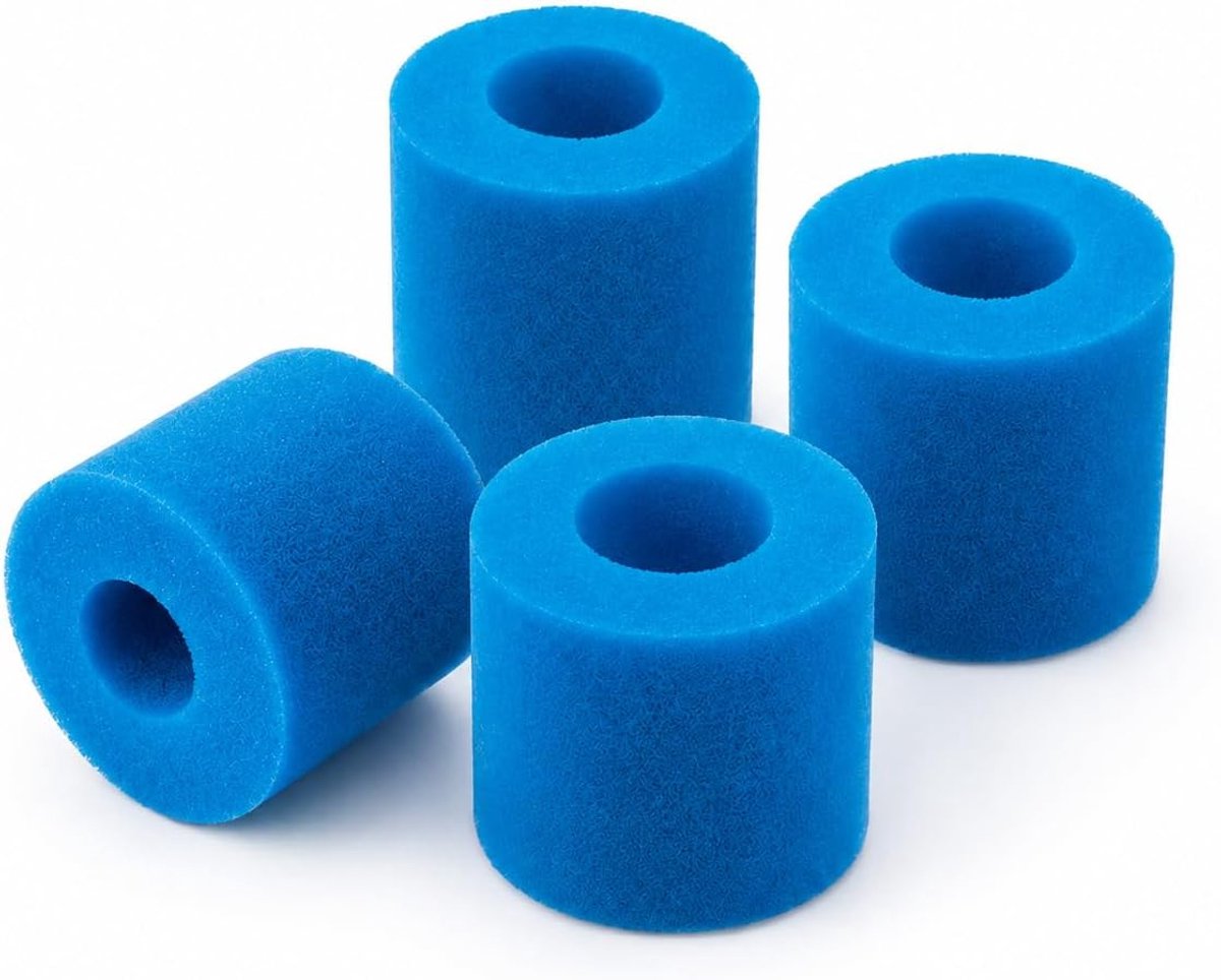 SnelShoppen - Filter type VI, Filterspons Aquarium, Pomppatroon voor Intex-A-Filter, Reservefilter, Elastische Filtermedia voor Zwembadreiniging, 4 St