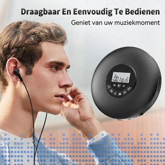 SP® CD Speler Draagbare - Draagbare Bluetooth CD Speler - CD Speler - Zwart - 15cm x 15cm x 3cm van SP — afbeelding 4