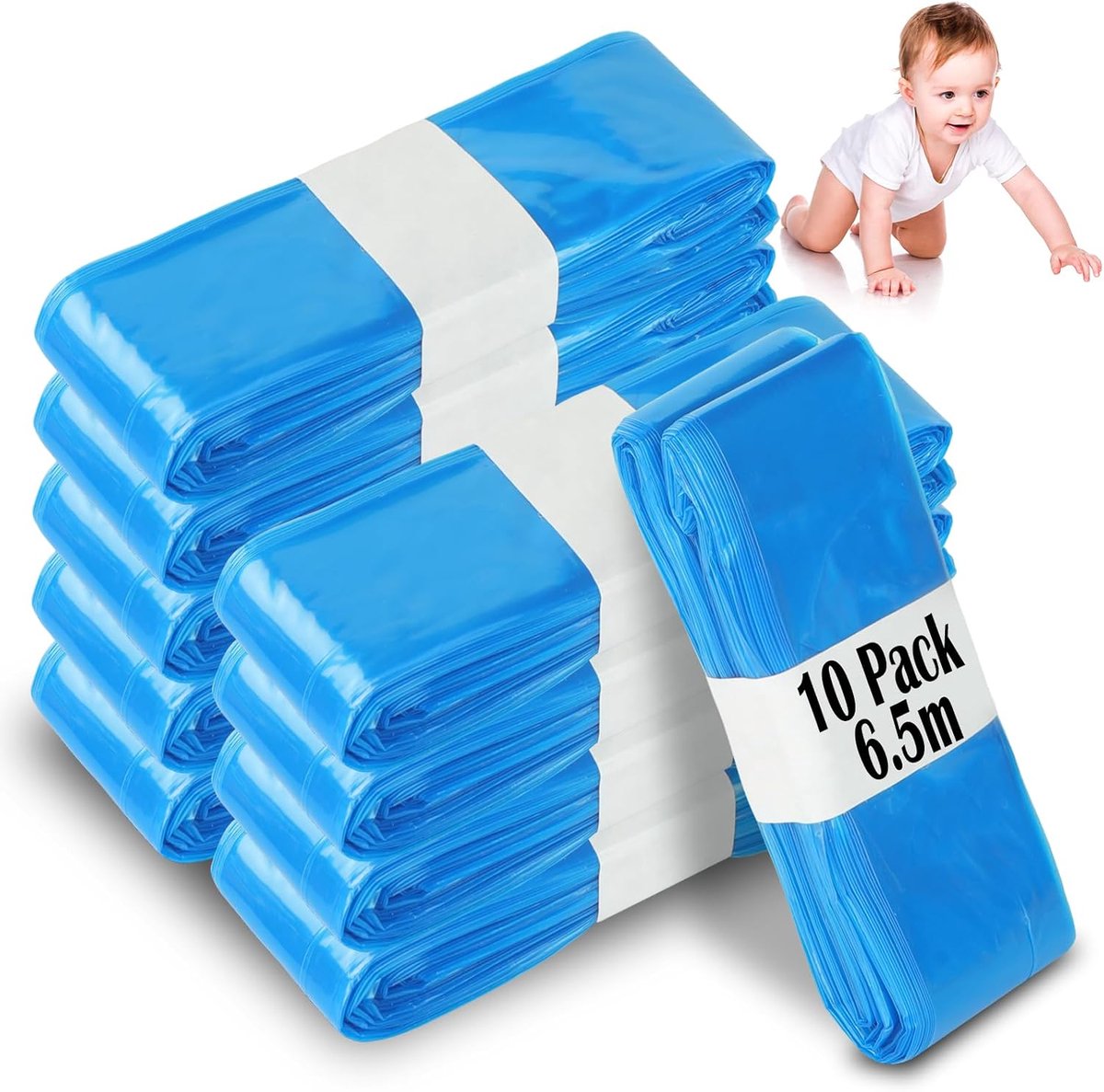 SnelShoppen - Pack van 10 Plastic Luierzakken, Wegwerp Luierzakken, Geurvrij, Geschikt voor Diverse Luieremmers, Perfect voor Thuis en Onderweg