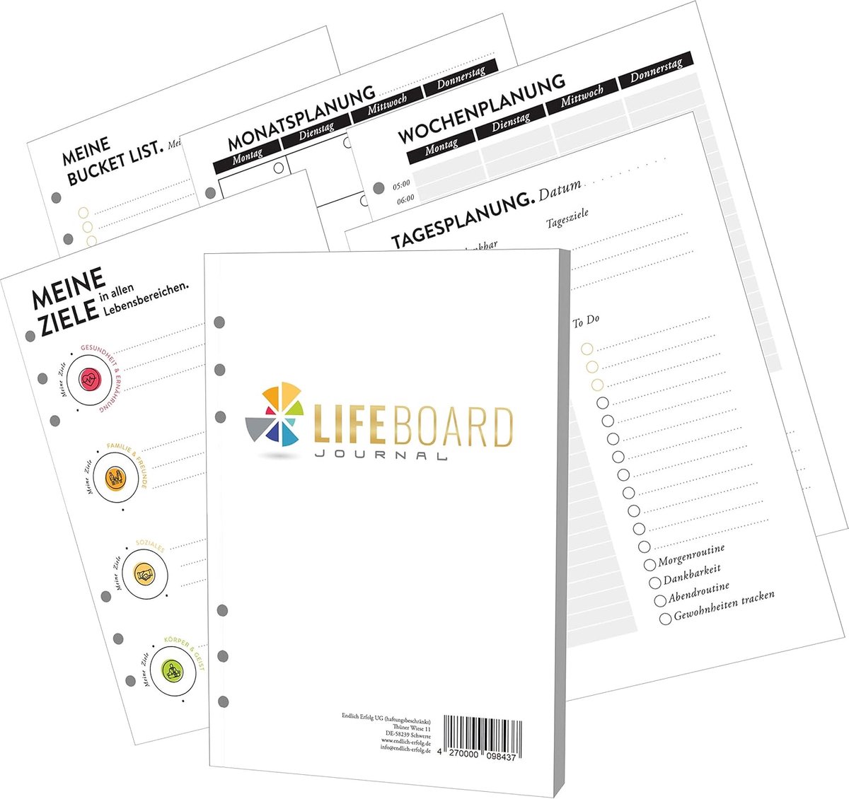 SnelShoppen - Premium Success Diary A5 Refill - Bullet Journal, Agenda 2021-2022, Afspraakplanner, Notitieboek, Organiser, To-Do Lijst, Weekplanner