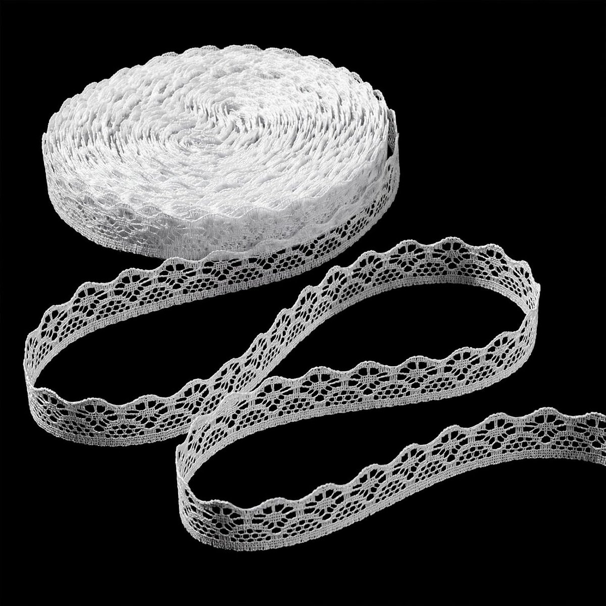 Kanten lint rol - Decoratie trim - Naaien en knutselen - Delicaat bloemenpatroon - 30 meter - Wit