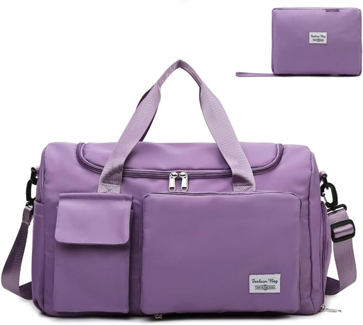 SnelShoppen - Vouwbare Reisbagage, Sporttas, Vakantietas, Trainingstas, Handtas, Waterdicht, Sauna, Gym, Winkeltas met Schoencompartiment en Natvak vo