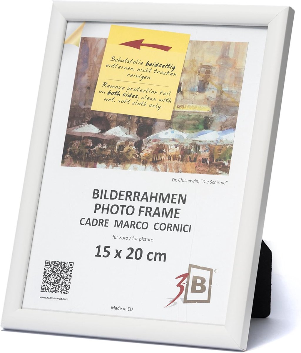 Houten Fotolijst 15x20 cm Wit - Portret- en Fotolijst met Acrylglas