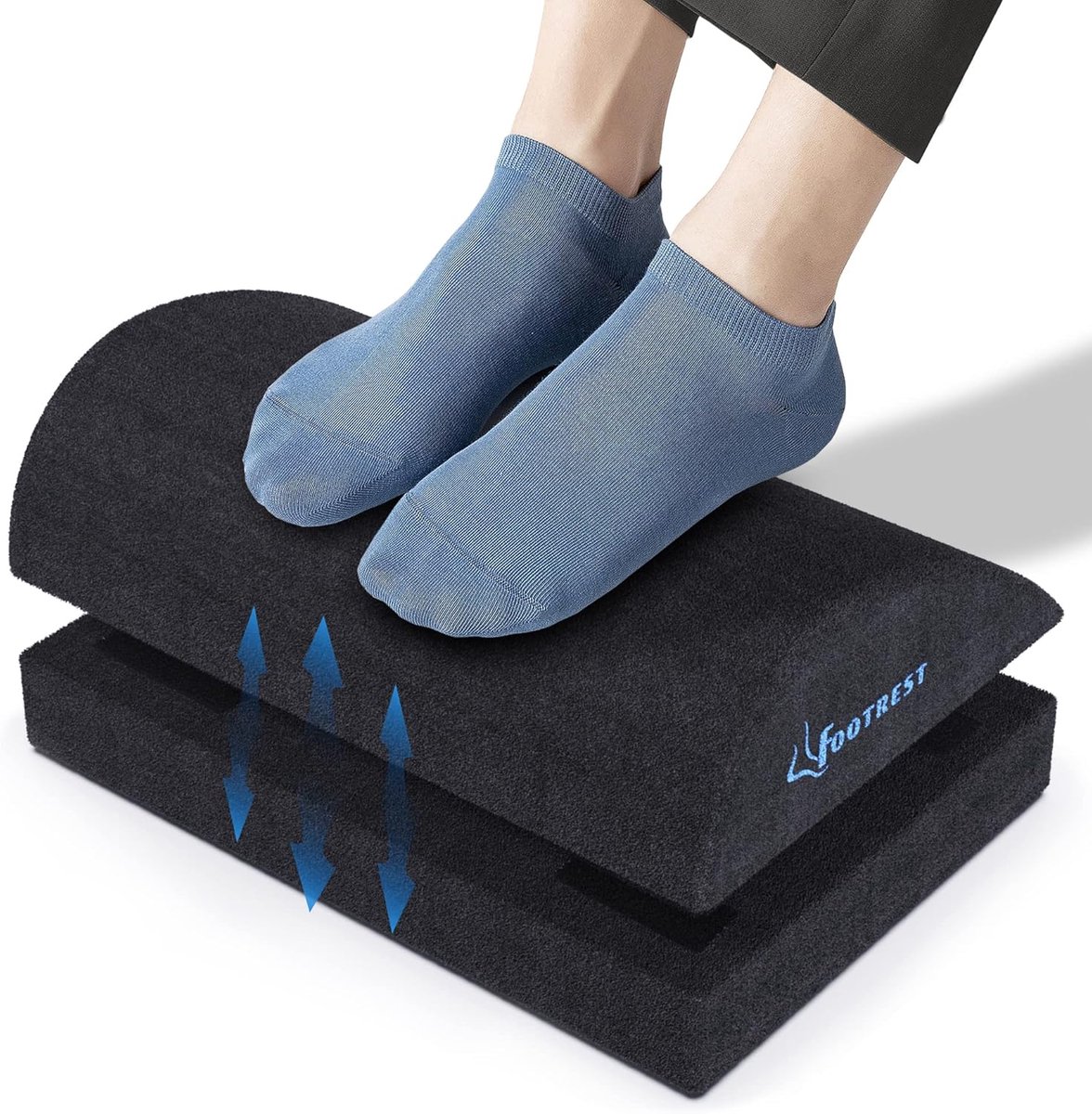 Ergonomisch voetsteunkussen - Verstelbare voetensteun voor bureau met traagschuim - Thuis, kantoor, vliegtuig - Antislip onderkant Foot rest