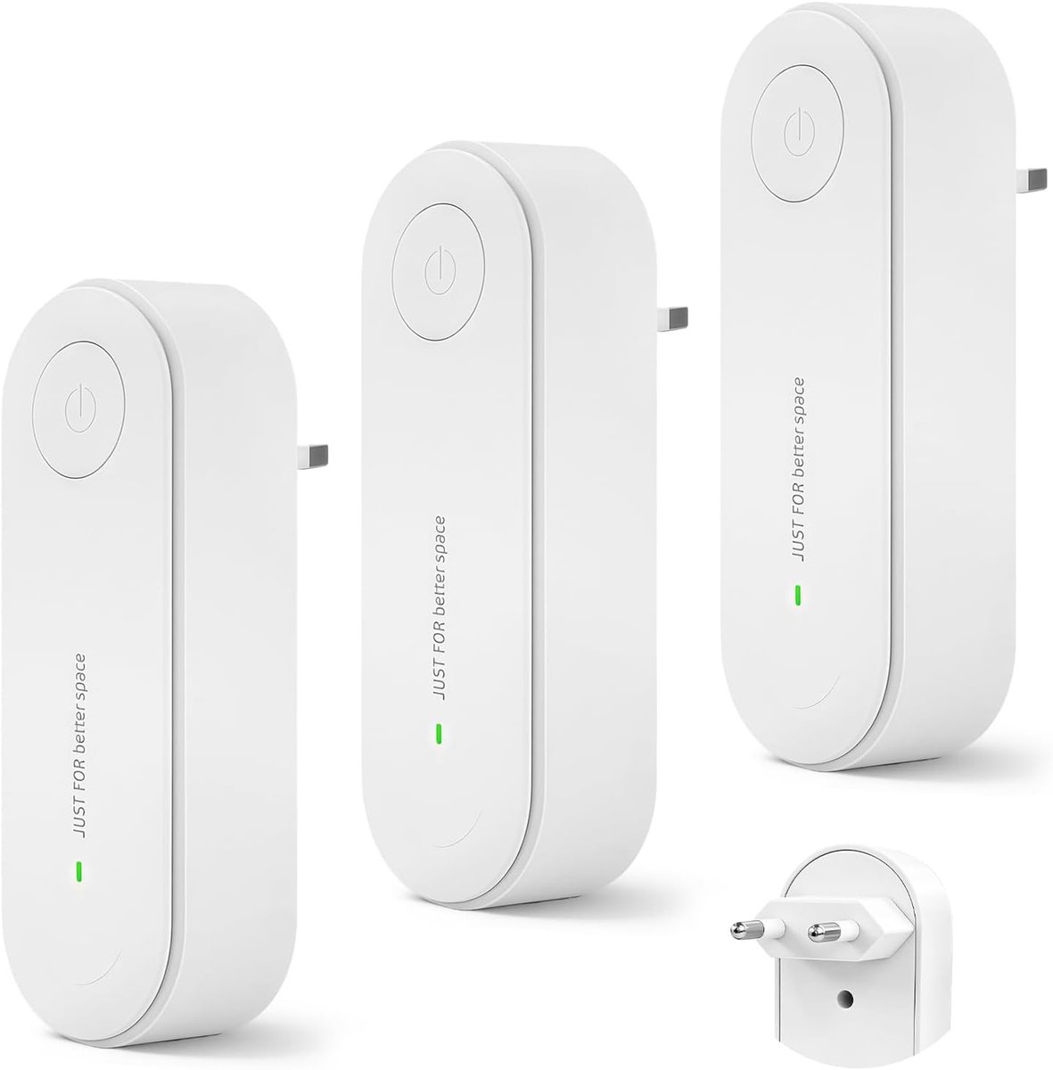 SnelShoppen - Pack van 3 Luchtreinigers - Draagbare Luchtontgifter voor Kantoor, Kamer, Badkamer, Huisdieren - Geavanceerde Ionisatie Technologie - Ef