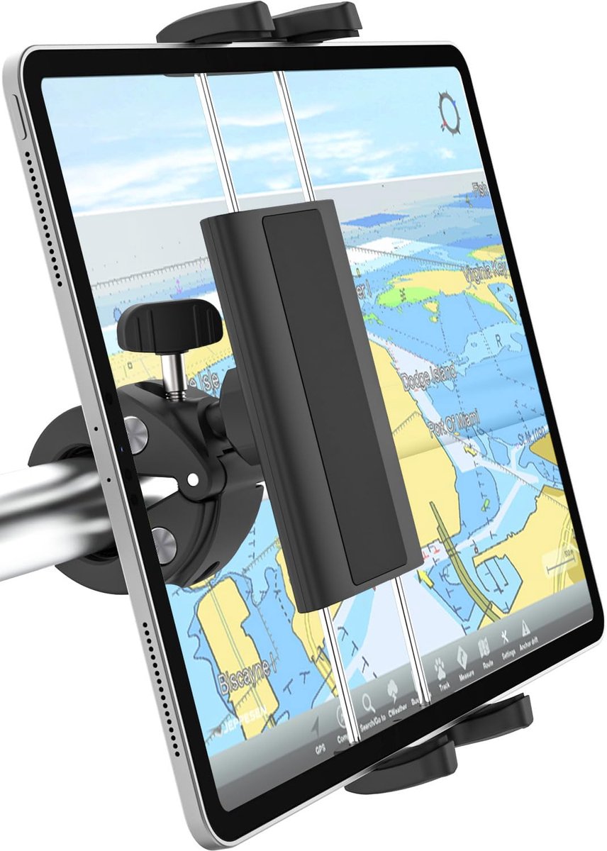 SnelShoppen - Tablet Houder Boot, 360° Draaiende iPad Clip, Marine Tablet Klem voor Handlebar Tube, Geschikt voor iPad Pro 12.9, Galaxy Tabs, iPhone 4