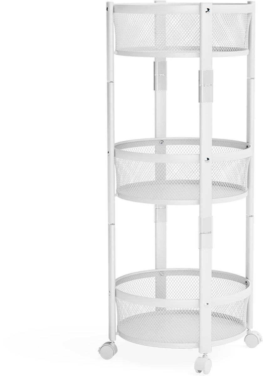 Vicco Trolley Falto, Wit, 37.5 x 88 cm met 3 praktische manden