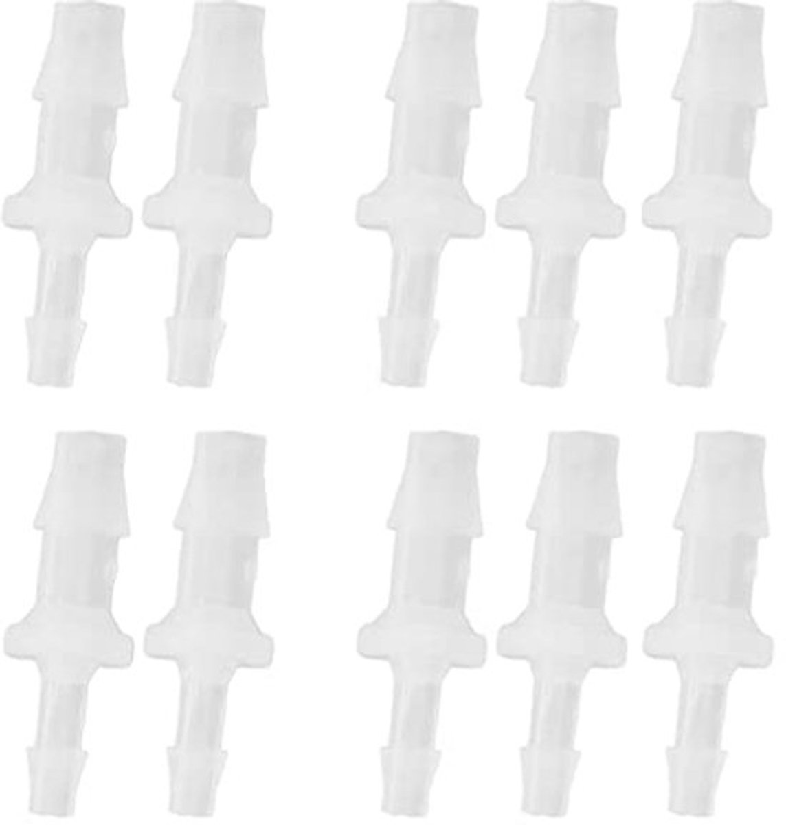 Slangpilaar Reducer Fitting, 10st Prikkeldraad Slang Fittingen, PP Rechte Reductie Fitting, Waterleiding Fittingen voor Pompleidingen Silicone, Prikkeldraad Slang Fittingen(3.9-6.4 Adapter)