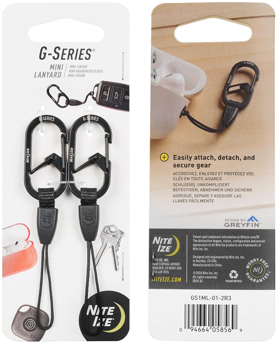 Nite Ize G-Series Mini Lanyard Karabijnhaak 2-Pack Zwart #1