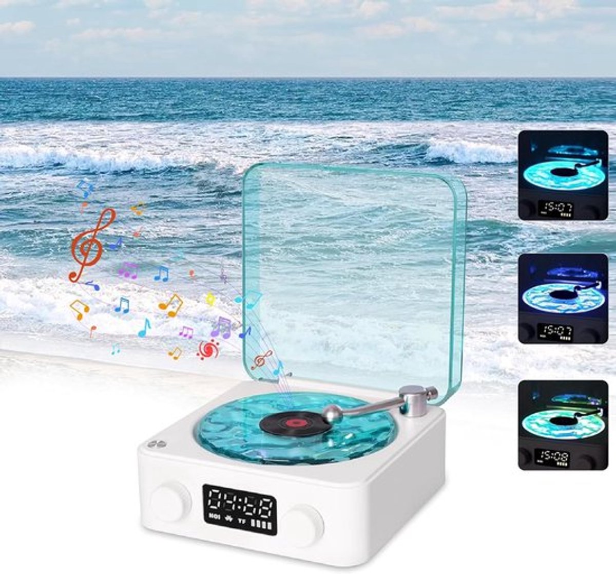 Bluetooth-luidspreker - speakers - Audio - audi - Bluetooth - Retro - Gloeiend - Wit - 14,2*14,2*6,5 cm