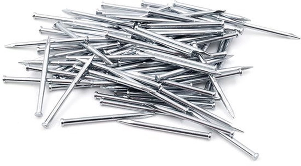100 x Stalen Nagels - Plaknagels 1,5 x 25 mm - Verzinkt met Platte Kop