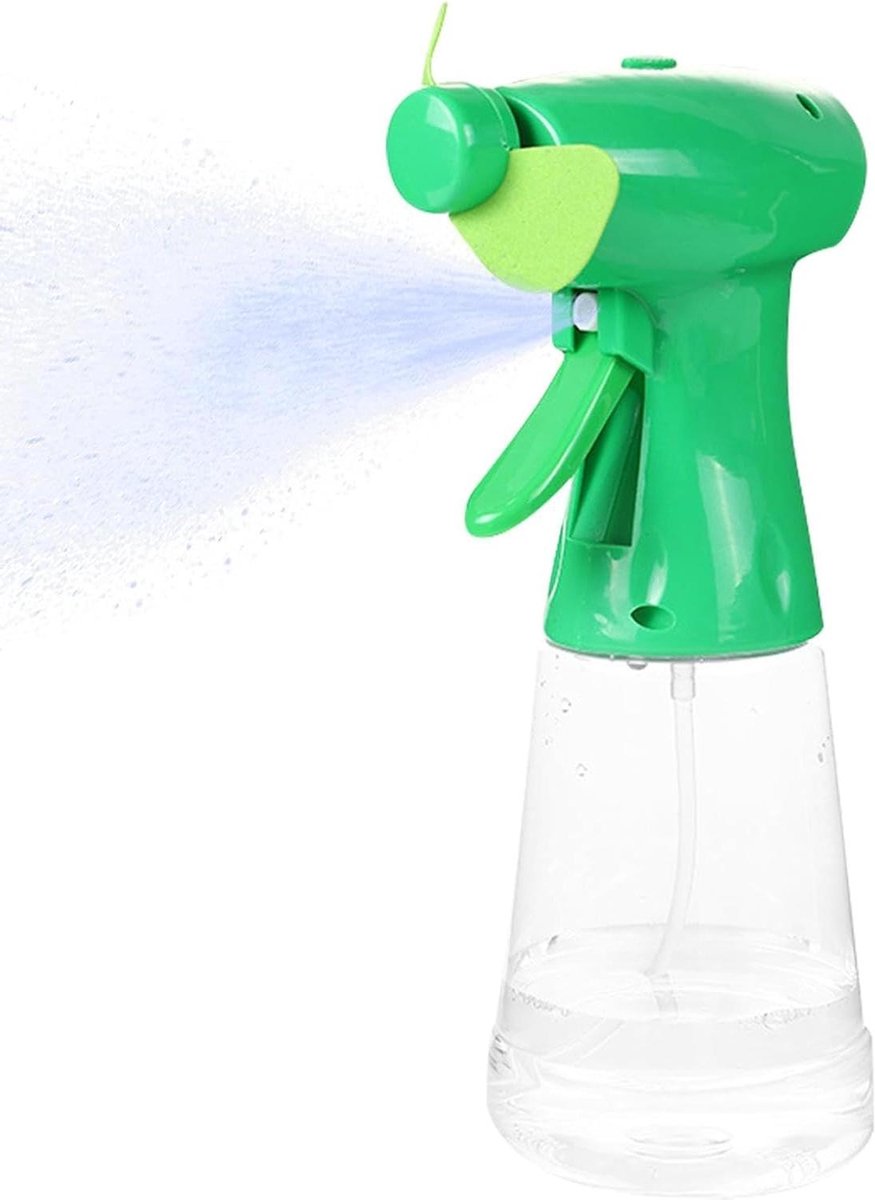 Draagbare Ventilator - Persoonlijke Koeler - Buiten Koelen - Met Verkoelende Mist - 22 x 10 cm - Groen