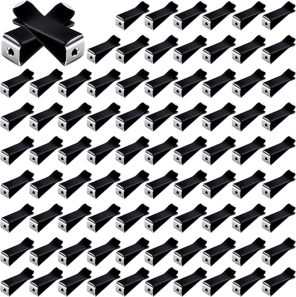 Thijox - 85 Stuks Auto Ventilatie Clips - Vierkante Kop Luchtverfrisser Vent Clip Accessoires - Stevige Metalen Clips - Zwart voor Auto, Caravan, en H