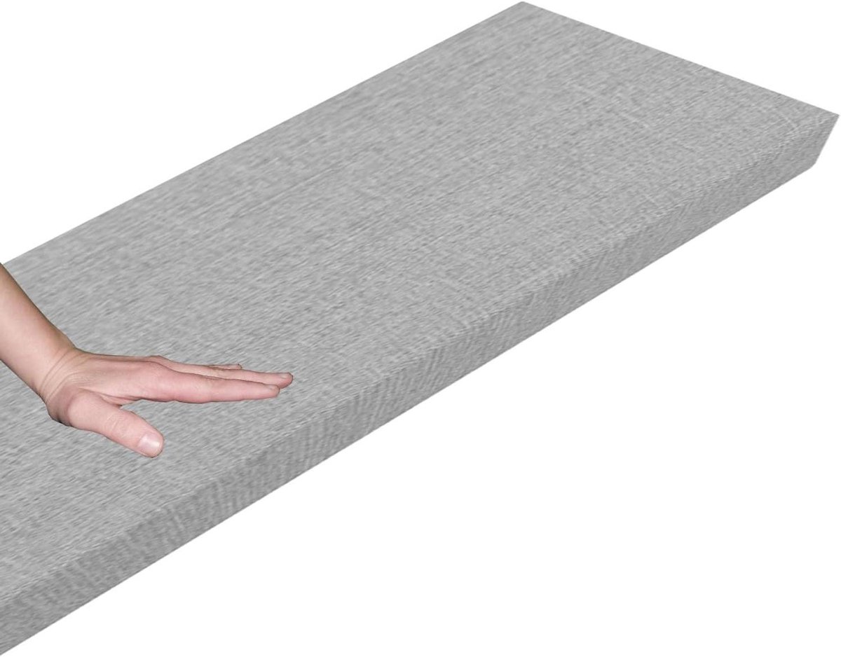 Bank Kussen - Zitkussen Buiten - Comfortabel Zitten - Anti-slip Bodem - 110x35 cm - Lichtgrijs