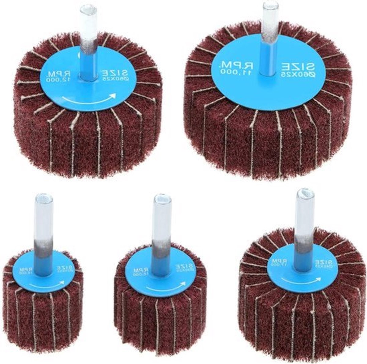 Grof Fleece Interleaf Flap Schuren Wielen Pad 120 Grit 6Mm - Nylon Vezel Schuurpad - Rotary Tool 25/30/40/50/60Mm - Rood .