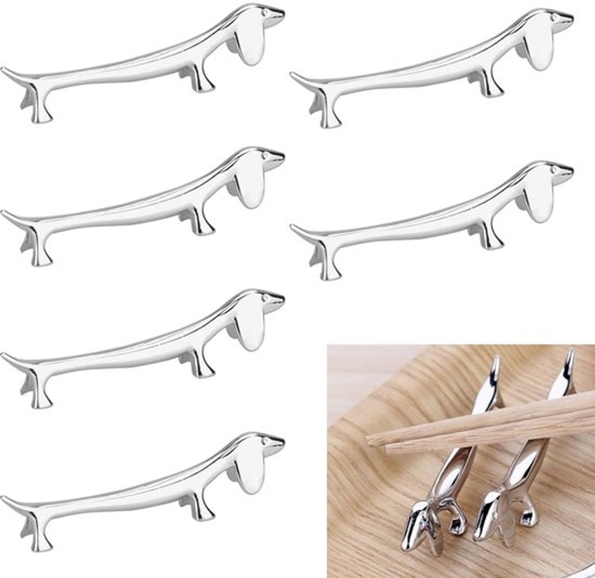Set van 6 eetstokjes - multifunctioneel - stijlvolle houder