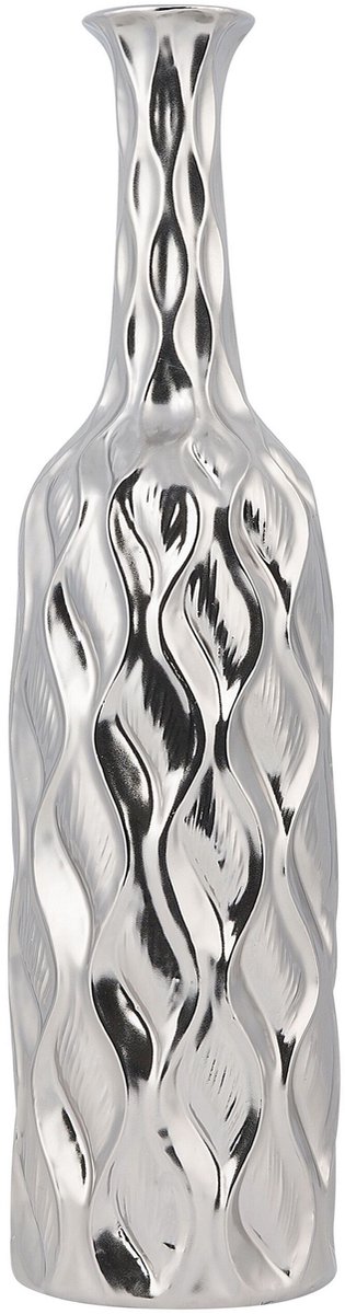 Beliani BASSANIA - Decoratieve vaas - Zilver - Keramiek