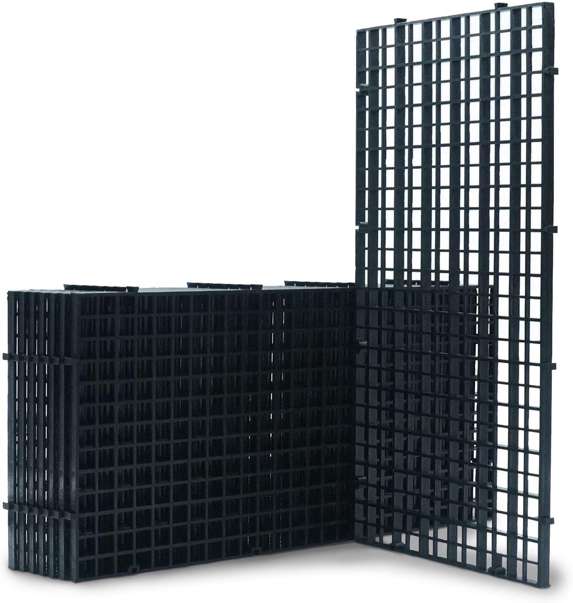 SnelShoppen - Set van 8 Aquarium Grate 15 x 30 cm Plastic Divider voor Aquascaping, DIY Filtratie en Bodembescherming - Zwart, Duurzaam PVC