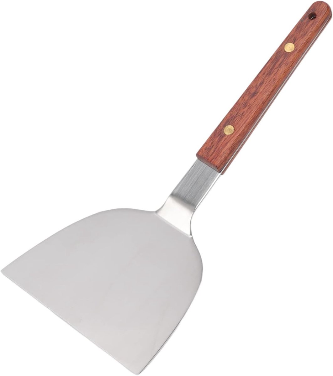 SnelShoppen - Teppanyaki Spatula RVS Hamburger Turner en Pancake Schraper - 105MM - Ideaal voor Grill, BBQ, Steak, Eieren, Keuken en Buiten