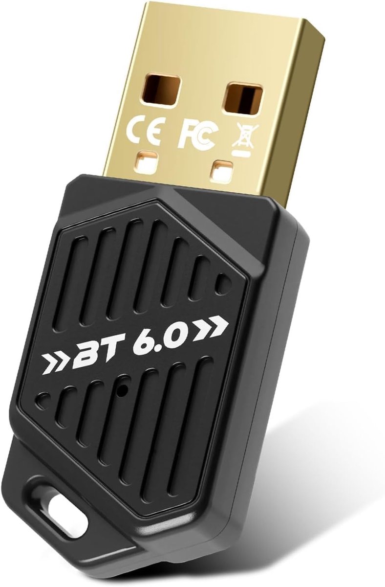 SnelShoppen - Bluetooth 6.0 Adapter USB Dongle voor PC, Hoge Snelheid Bluetooth Stick met Dual Mode BLE, Tot 5 Apparaten, Grote Bereik, Lage Latentie,