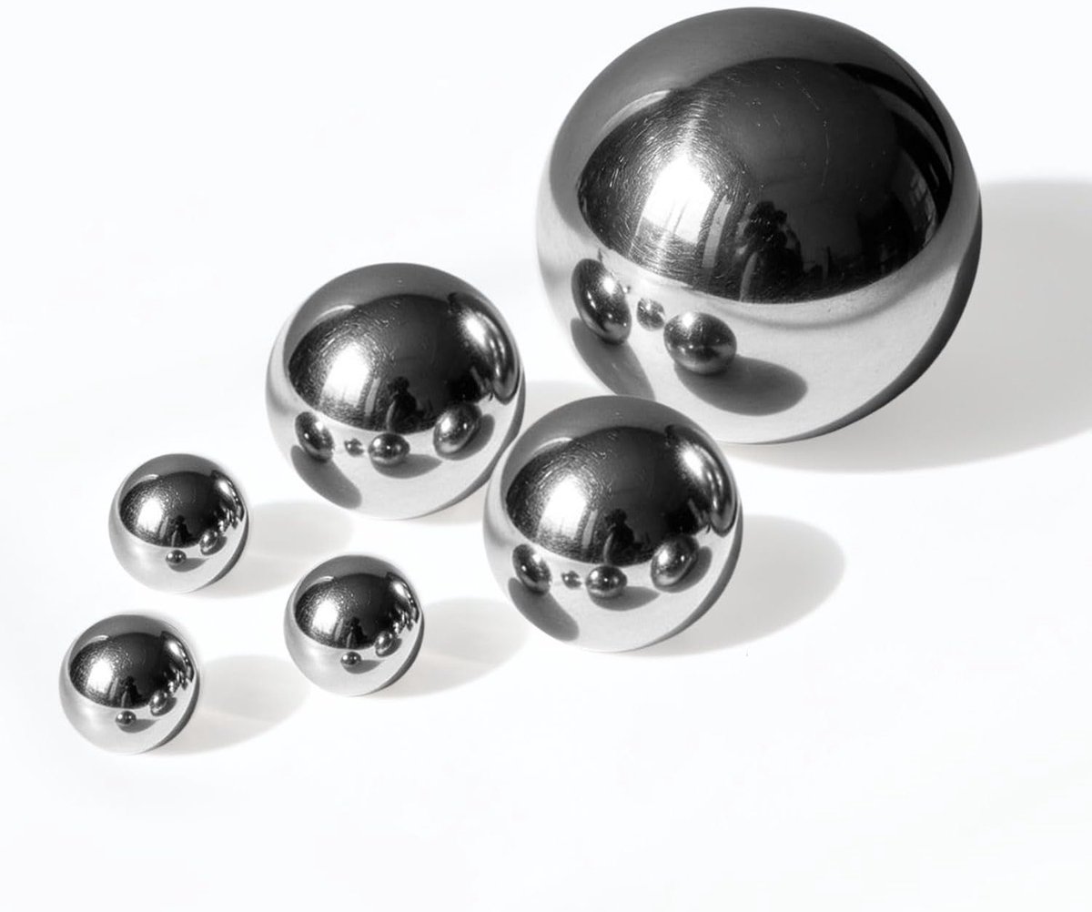SnelShoppen - 6 Stuks RVS Decoratieve Ballen - Zwevende Ballen voor Tuin, Vijver, Fontein - Hoogglans Siliconen Staal - Modern en Elegant - Tuindecora