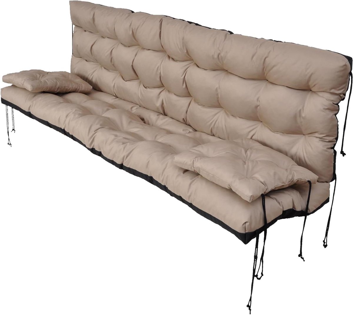Tuinkussen Set - Schommelbank Kussen - Buiten Ontspannen - Waterbestendig Polyester - 180 cm - Beige