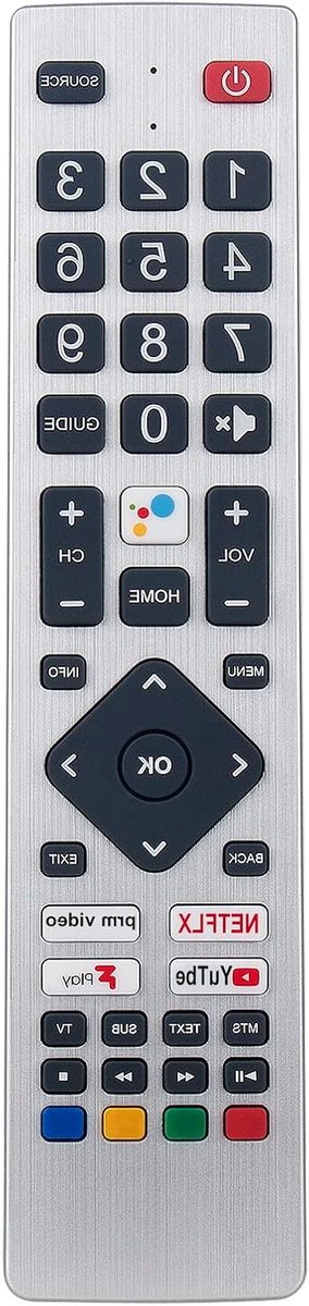 Universele Afstandsbediening - Vervangende Bediening - TV Bediening - Met Spraakfunctie - 10 Meter Bereik - Zilver