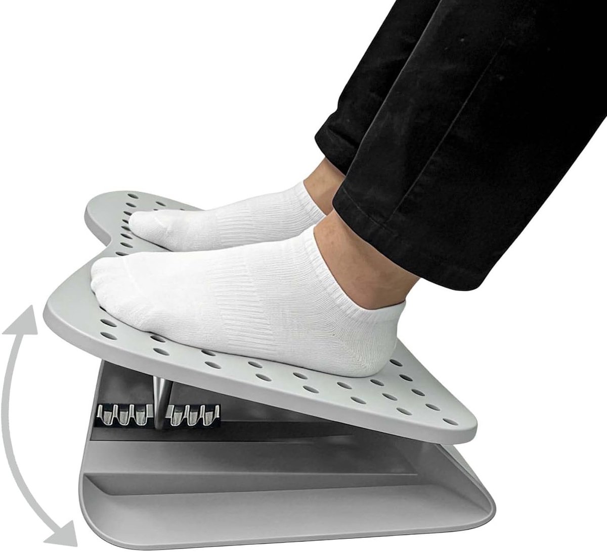 SnelShoppen - Voetsteun Bureau Verstelbaar - Antislip Massagefunctie - Ergonomische Voetsteun voor Thuis, Kantoor en Reizen - 7-voudig in Hoogte Verst