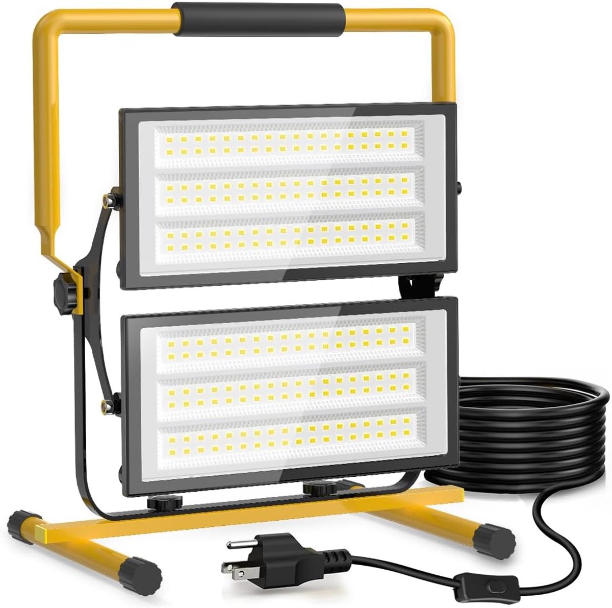 SnelShoppen - LED Bouwlamp 200W, 20000 Lumen, Waterdichte Werklamp met Stekker, 6500K, IP66, 3m Kabel voor Garage, Werkplaats, Bouwlocatie