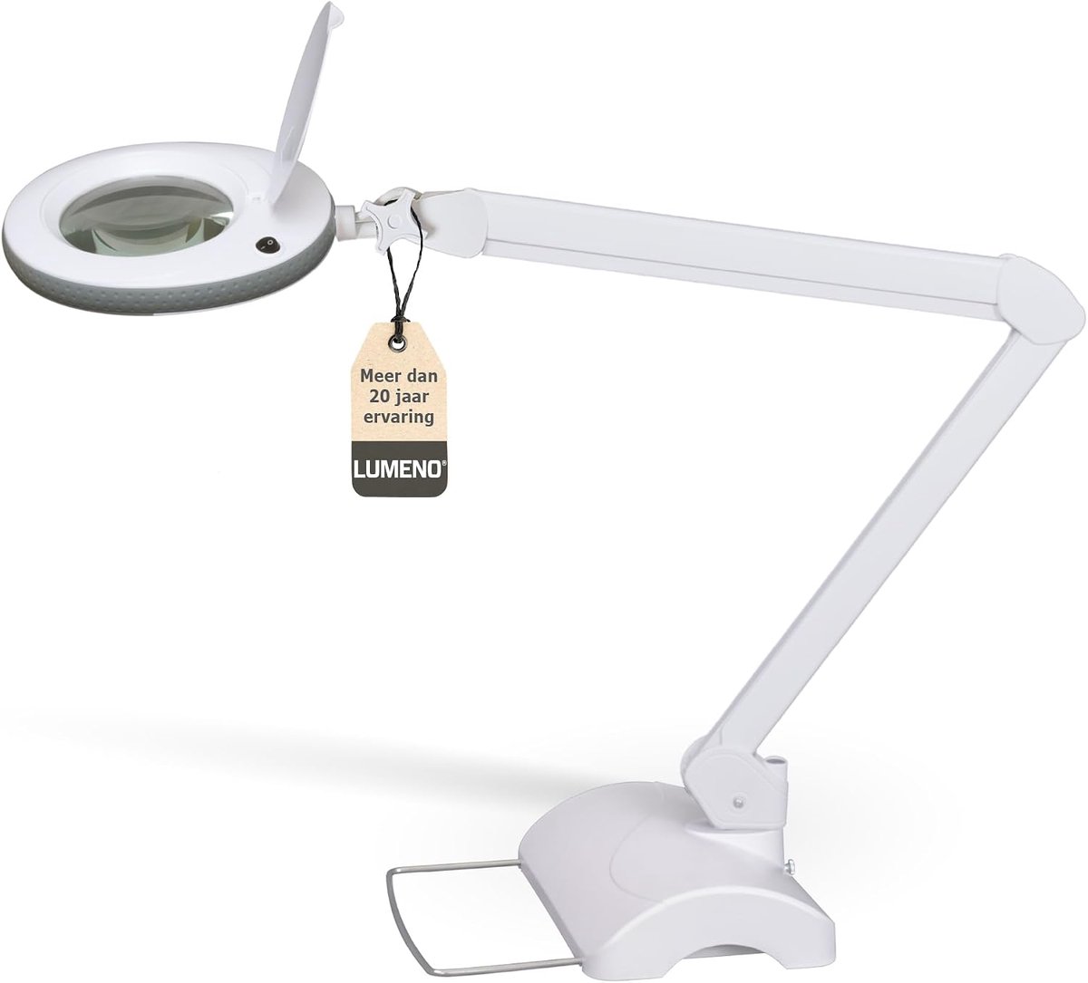 SnelShoppen - LED Vergrootglas Lamp 127mm Glazen Lens met Statief, 5 Dioptrie, Werklicht voor Cosmetica, Hobby, Lees Hulp, Grijs