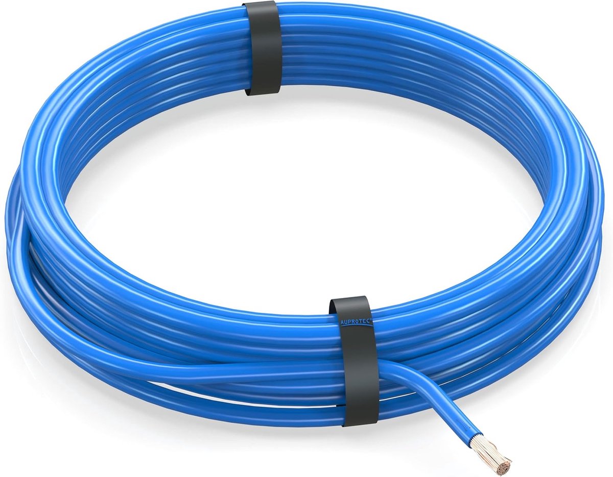 SnelShoppen - 5 m voertuig kabel 1.0 mm² FLRY-B, blauwe autokabel voor verlichting, signalering, stroomvoorziening, ruimtebesparend, kwaliteitsproduct