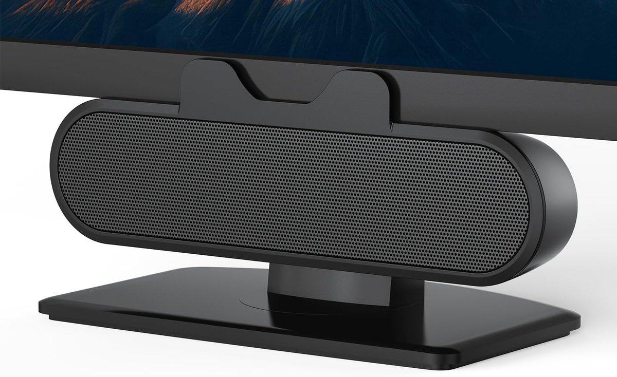 SnelShoppen - USB-luidspreker voor computer en laptop, Soundbar voor desktopmonitor, USB-C naar USB-luidspreker, helder geluid, mute-knop, zwart