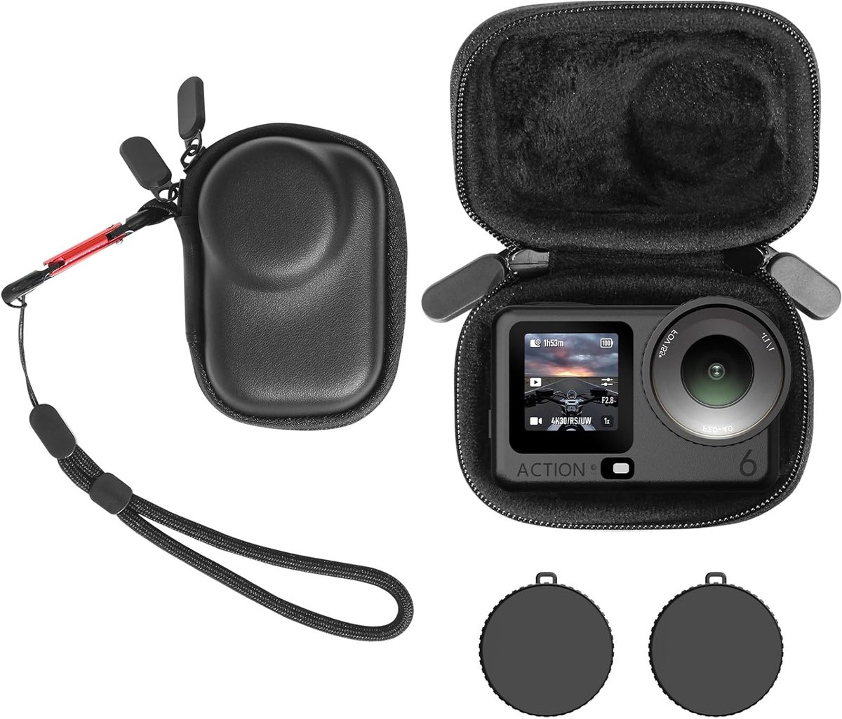 SnelShoppen - Draagtas voor DJI OSMO Action 6 Accessoires - Draagbare en Compacte Reistas van Hard Leer met Zachte Binnenkant - Bescherming, Organisat