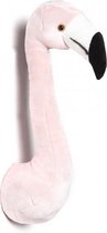 Pluche flamingo dierenhoofd knuffel 30 cm - Flamingokop - Kinderkamer muurdecoratie