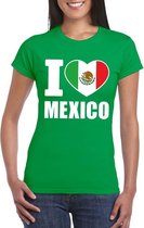 Groen I love Mexico fan shirt dames M
