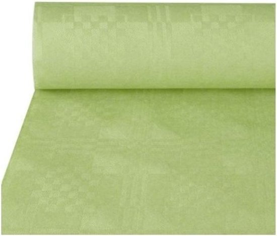 Lichtgroen papieren tafellaken/tafelkleed 800 x 118 cm op rol - Licht groene thema tafeldecoratie versieringen