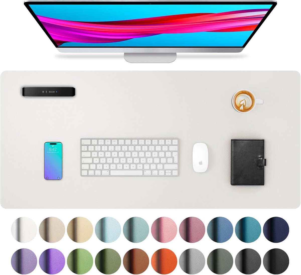 SnelShoppen - PU Leren Bureau Pad 80cm x 40cm - Waterdichte, Antislip Muismat voor Kantoor en Thuis - Modern Design, Beschermt Tegen Krassen en Vlekke