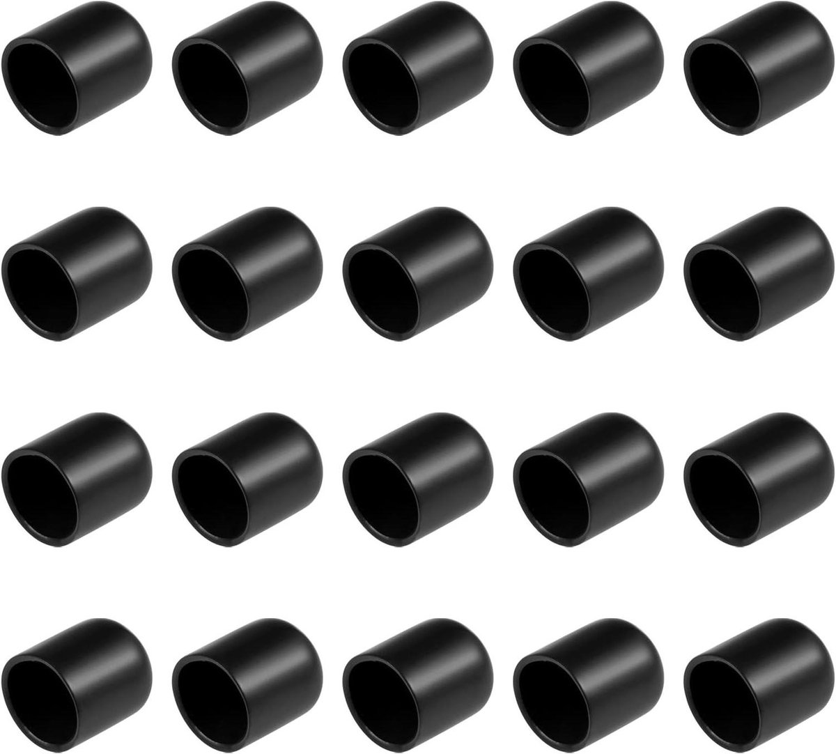 Rubberen Eindkappen - Beschermdoppen - Schroeven Afdekken - Stevig en Duurzaam - 20 Stuks - Zwart
