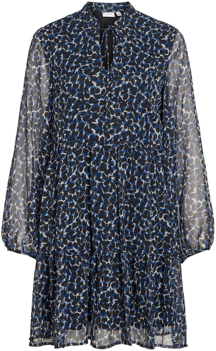 VILA - VIFALIA L/S TIE V-NECK DRESS - Dames - Mini jurken