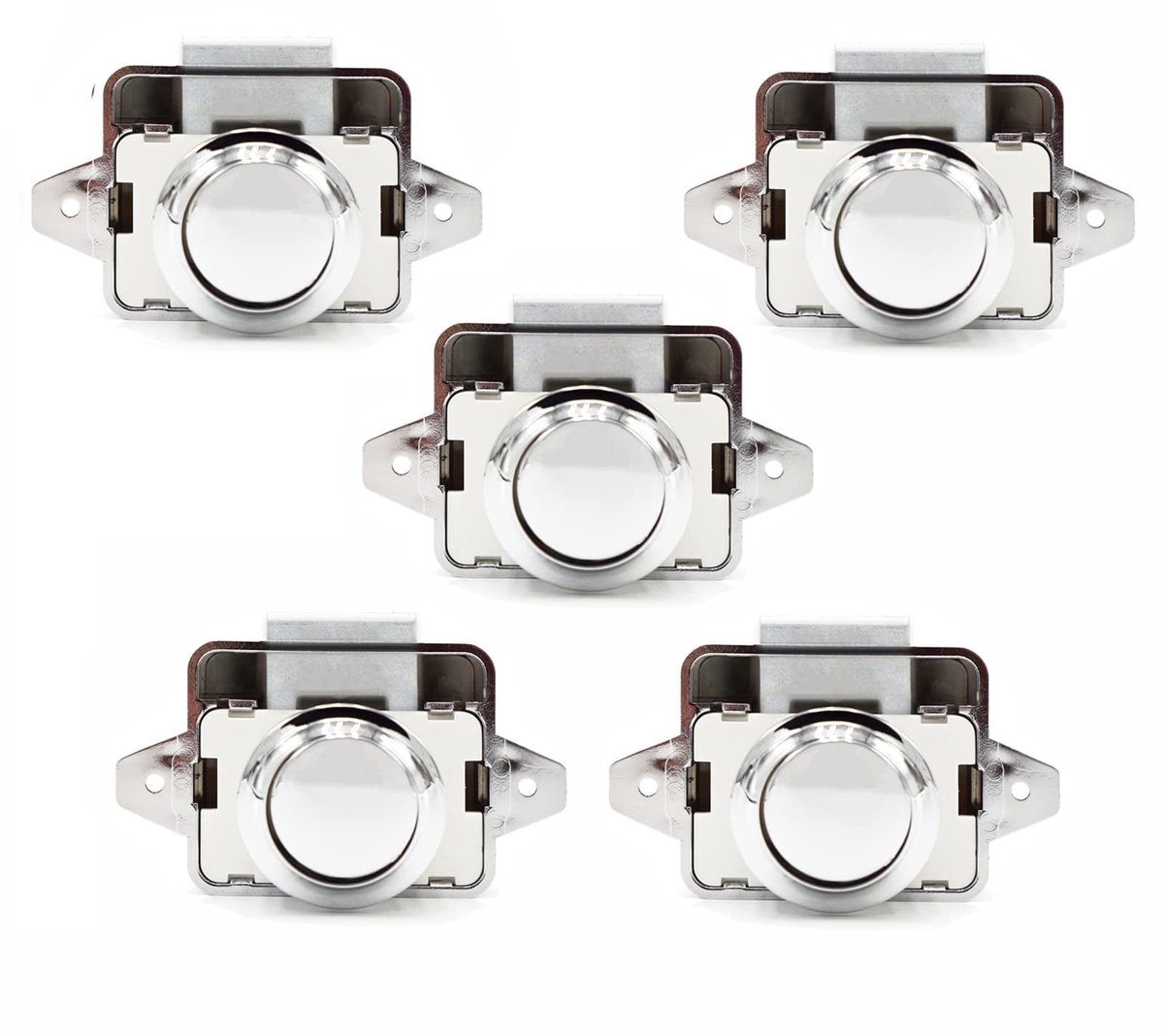 5 stks Drukknop vangen Deur Knop Slot voor RV Camper Caravan Jachten ABS Zilver